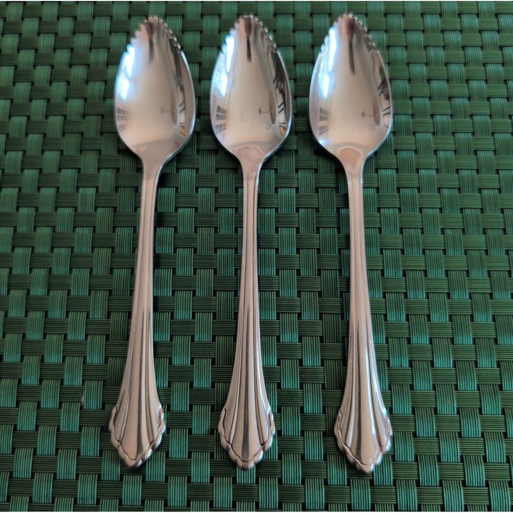 Oneida CLARETTE Grapefruit Spoons Lot of 3 Community Betty Crocker Stainless USA